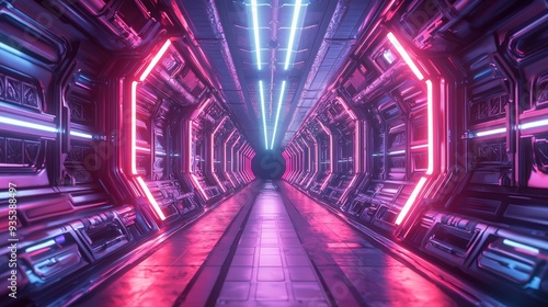 Neon Sci-Fi Corridor.