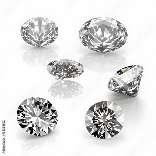 Diamonds on white background 