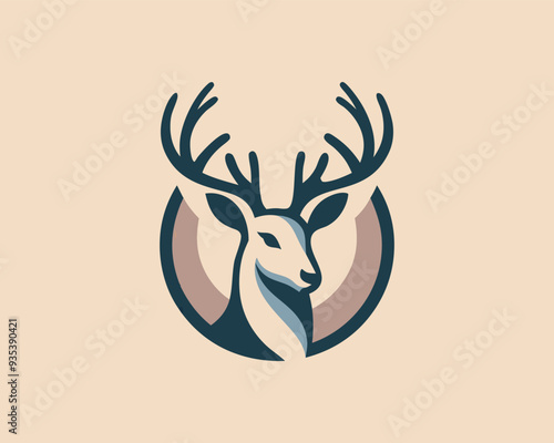 Mule deer logo design icon symbol vector illustration