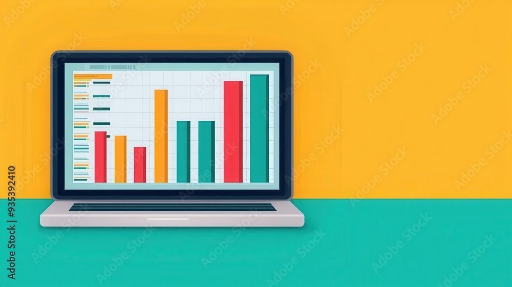 Financial data processing leading to valuable insights, flat design illustration Financial data processing leading to valuable insights, flat design illustration