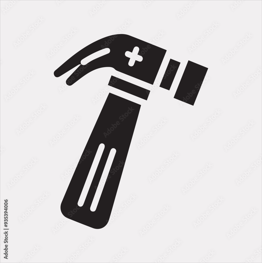 Hammer Icon Vector silhouette illustration icon on a white background Hammer Icon Vector silhouette illustration icon on a white background