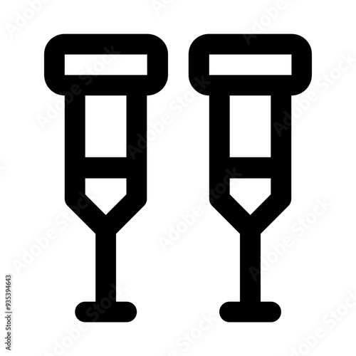 crutches line icon