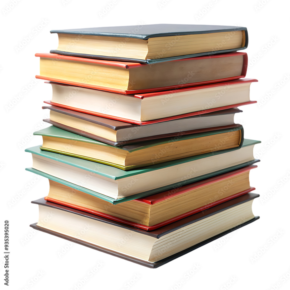 Stacked Books Isolated on White Background Ideal for Educational and Literary Illustrations Stacked Books Isolated on White Background Ideal for Educational and Literary Illustrations
