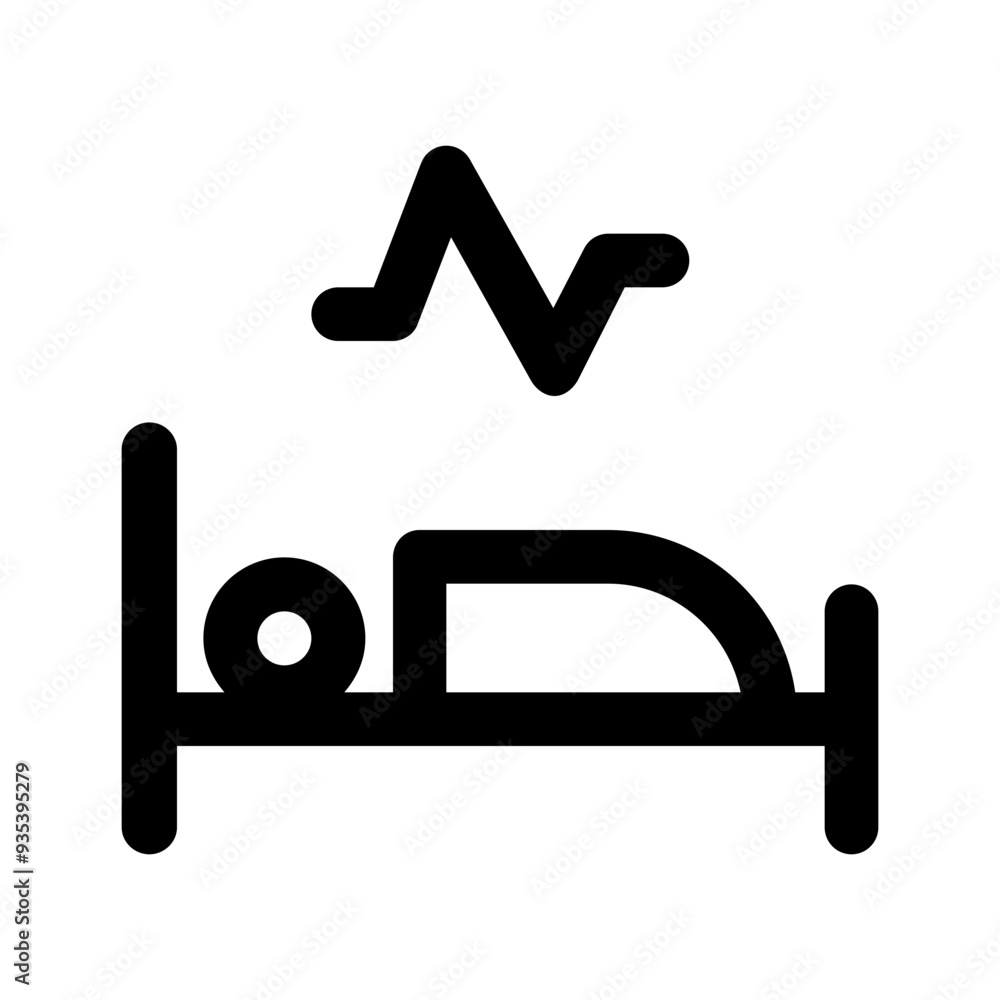Patient bedl ine icon. Patient bedl ine icon.