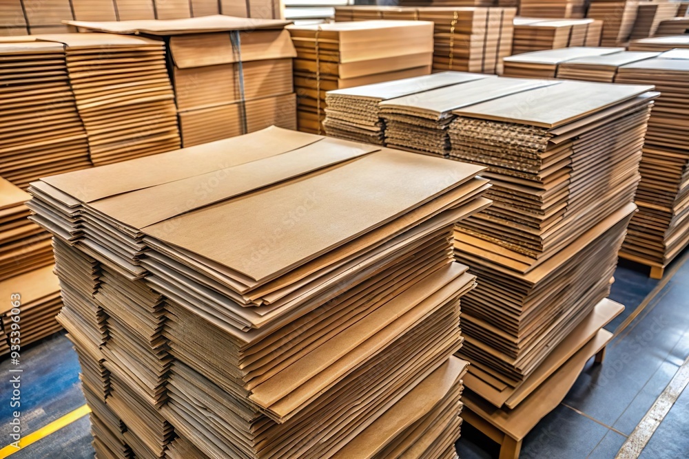 Pile of flat cardboard sheet ready for packaging Pile of flat cardboard sheet ready for packaging