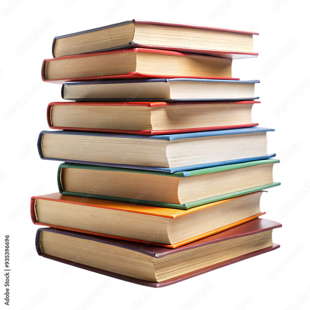 Stacked Books Isolated on White Background Ideal for Educational and Literary Illustrations Stacked Books Isolated on White Background Ideal for Educational and Literary Illustrations