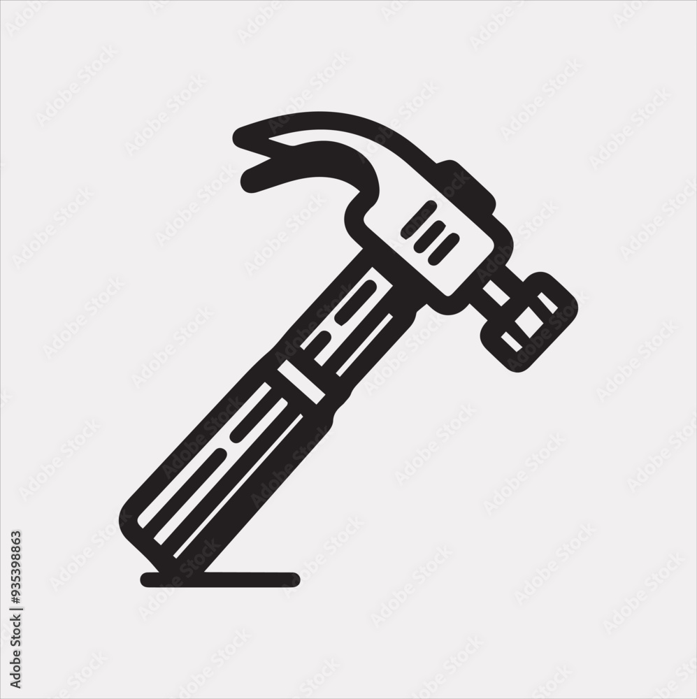 Hammer Icon Vector silhouette illustration icon on a white background Hammer Icon Vector silhouette illustration icon on a white background
