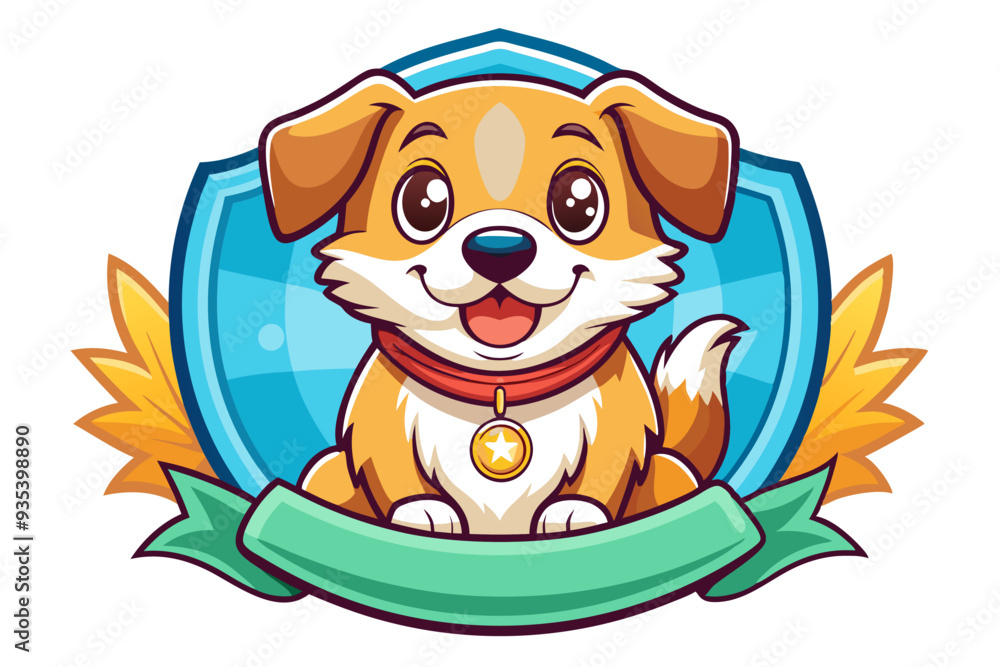 Naklejka premium dog-animal-cute-badge-illustration (26)