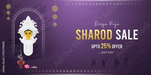 Durga Puja Sale, Happy Durga Puja, Festive Sharod Sale Banner with Goddess Durga, Design, Durga Puja Banner, Durga Puja Offer, Durga Puja Background, Durga Puja Tag,