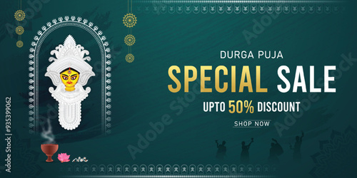 Durga Puja Sale, Durga Puja Special Sale Banner, with. Durga Puja, 50% Discount Offer on Festive Background, Happy Durga Puja, Post, Durga Puja Offer, Durga Puja Background, Durga Puja Sale Tag, 