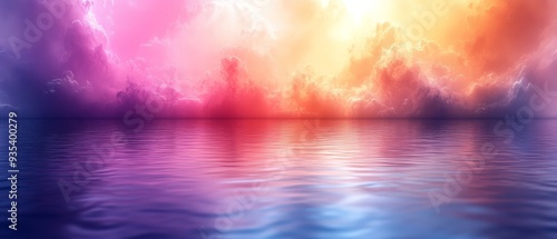 Create a soft pastel gradient background that tran  632 sky, sea, water, ocean, sun, clouds, nature, cloud, landscape, horizon, sunset, abstract, light, reflection, beauty, blue, summer, sunrise, heav photo