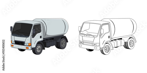 Tanker Truck Cartoon Design Illustration vector eps format suitable for your design needs logo illustration animation etc