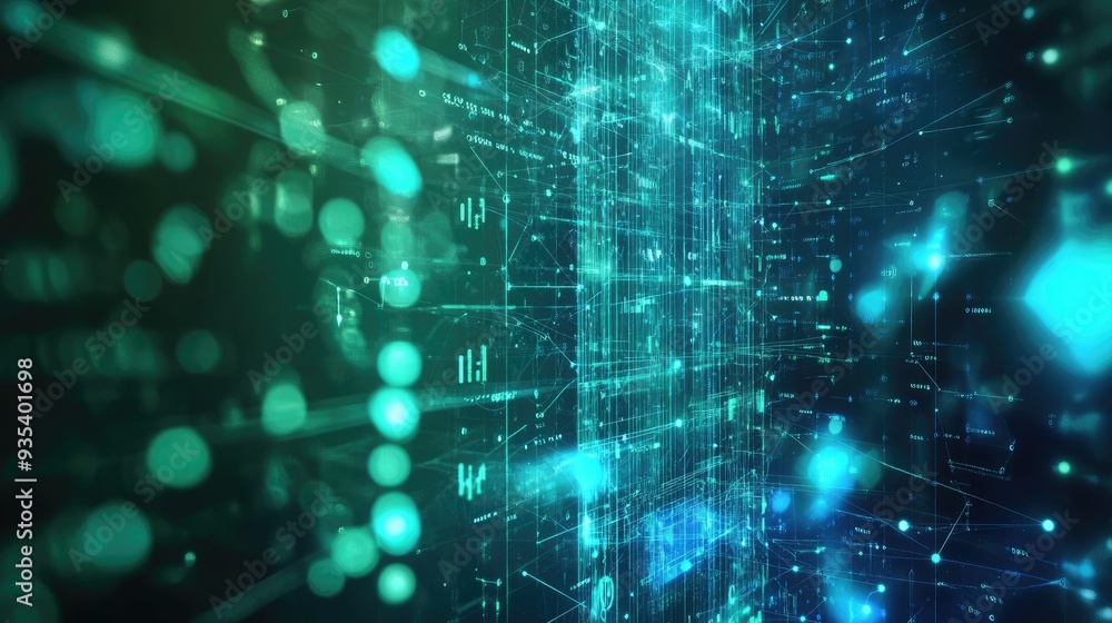 A futuristic, abstract background featuring glowing blue and green lines and shapes, representing advanced medical or scientific concepts. The design is sleek and high-tech A futuristic, abstract background featuring glowing blue and green lines and shapes, representing advanced medical or scientific concepts. The design is sleek and high-tech