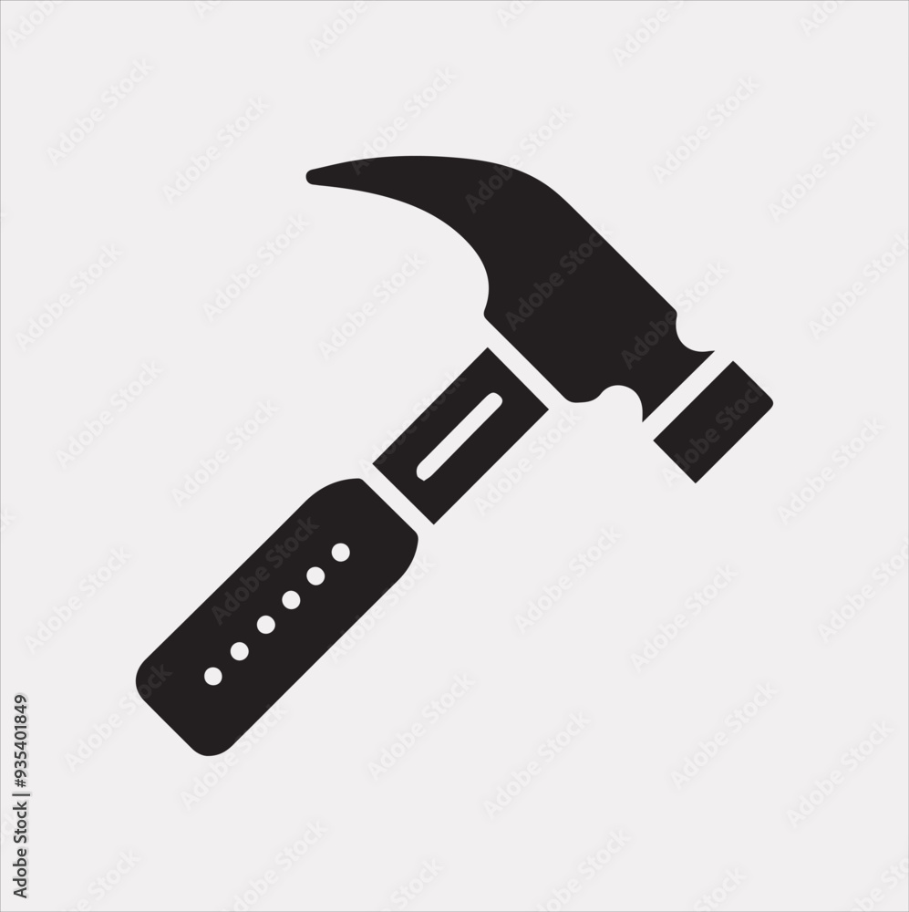 Hammer Icon Vector silhouette illustration icon on a white background Hammer Icon Vector silhouette illustration icon on a white background