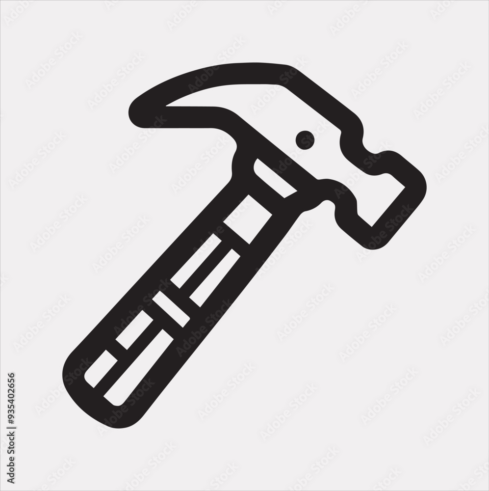 Hammer Icon Vector silhouette illustration icon on a white background Hammer Icon Vector silhouette illustration icon on a white background