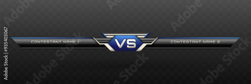 Game Versus Lower Third in Navy Blue, Silver and Metallic Black Theme for Esports, Gaming, and Sports Broadcasts
