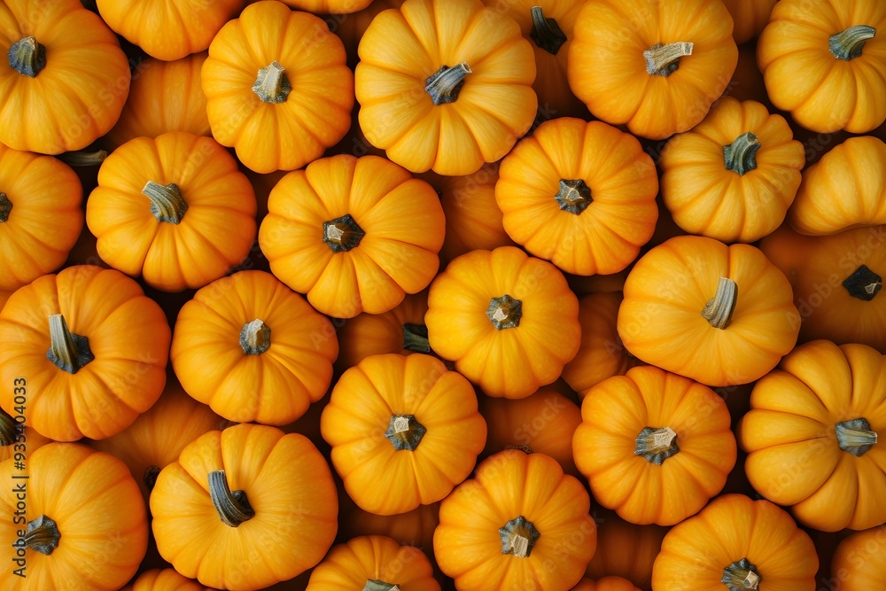 A pile of orange pumpkins. View from above. A pile of orange pumpkins. View from above.