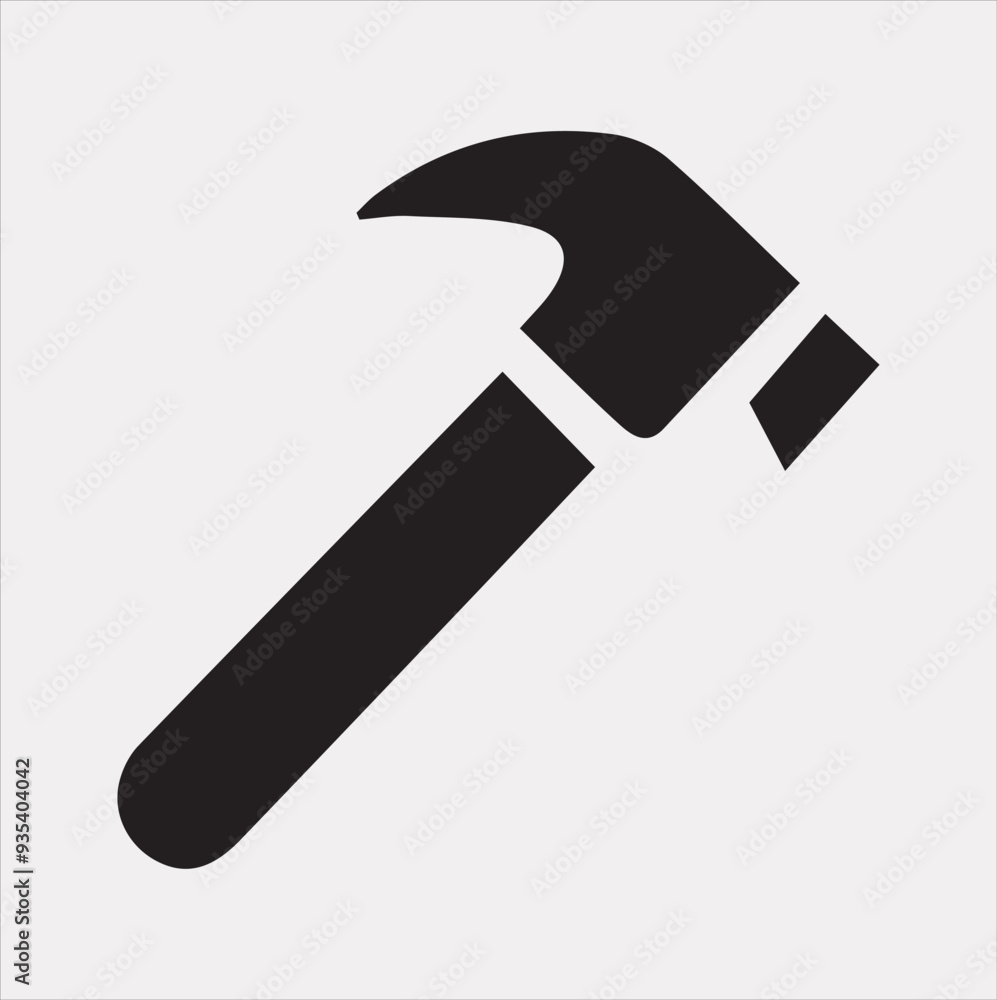 Hammer Icon Vector silhouette illustration icon on a white background Hammer Icon Vector silhouette illustration icon on a white background