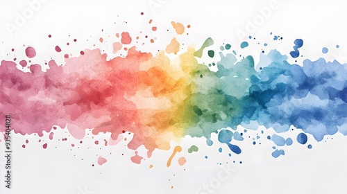 Vibrant Watercolor Rainbow Splash Abstract Background Design