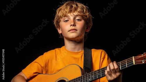 Teenager Strumming Guitar, Lost In The Melody 
