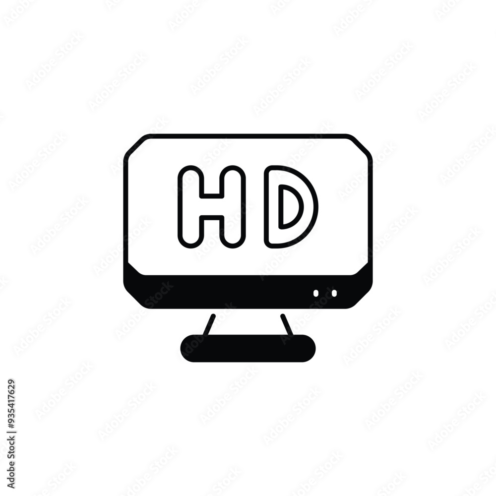 Hd icon design with white background stock illustration Hd icon design with white background stock illustration