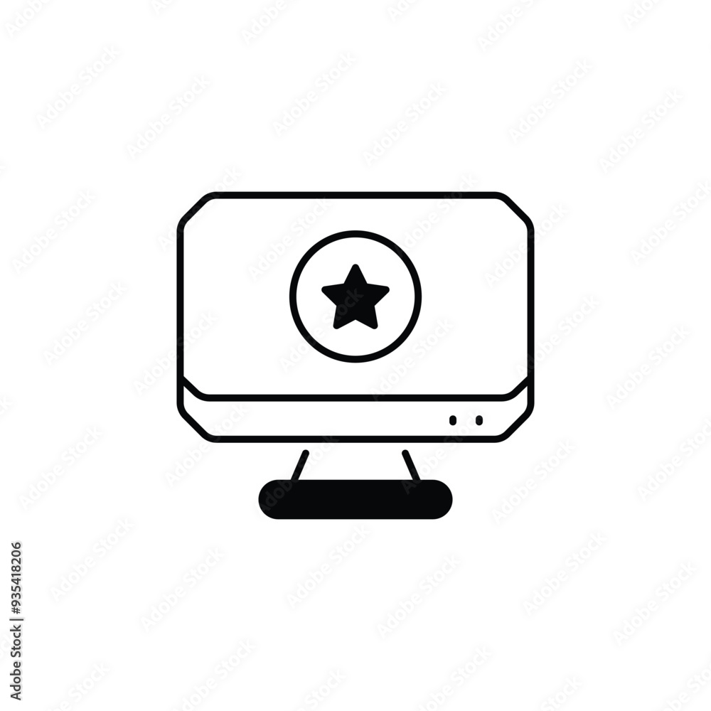 Monitor icon design with white background stock illustration Monitor icon design with white background stock illustration