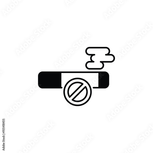 No Smoking icon design with white background stock illustration