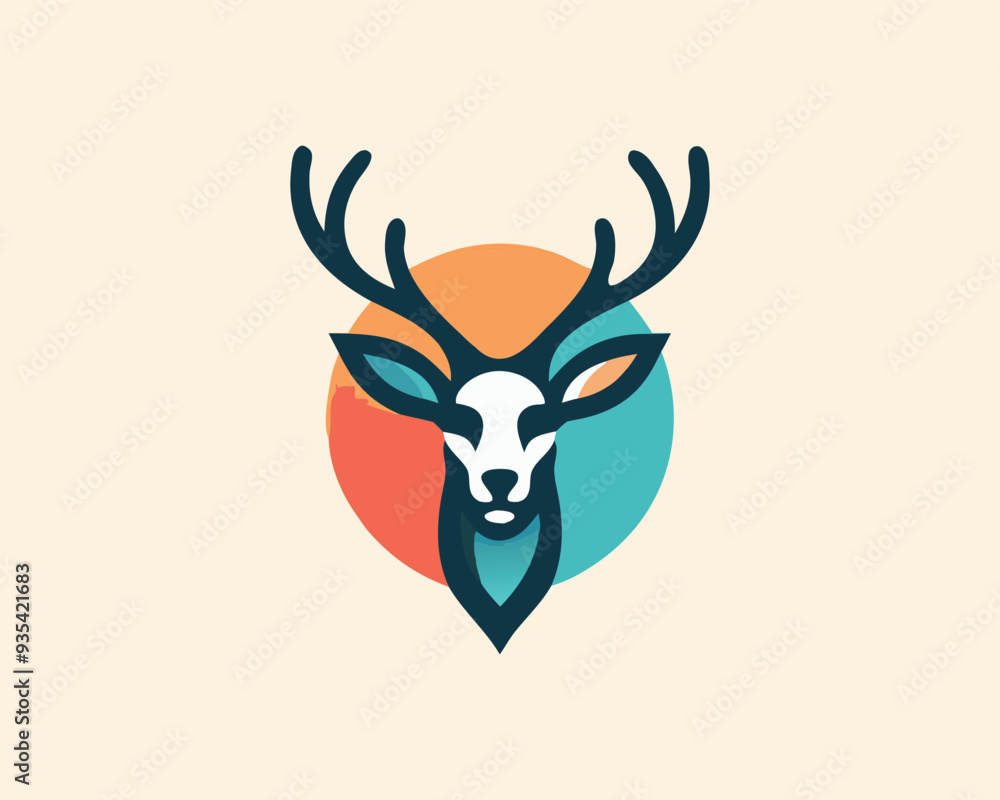 Mule deer logo design icon symbol vector illustration Mule deer logo design icon symbol vector illustration