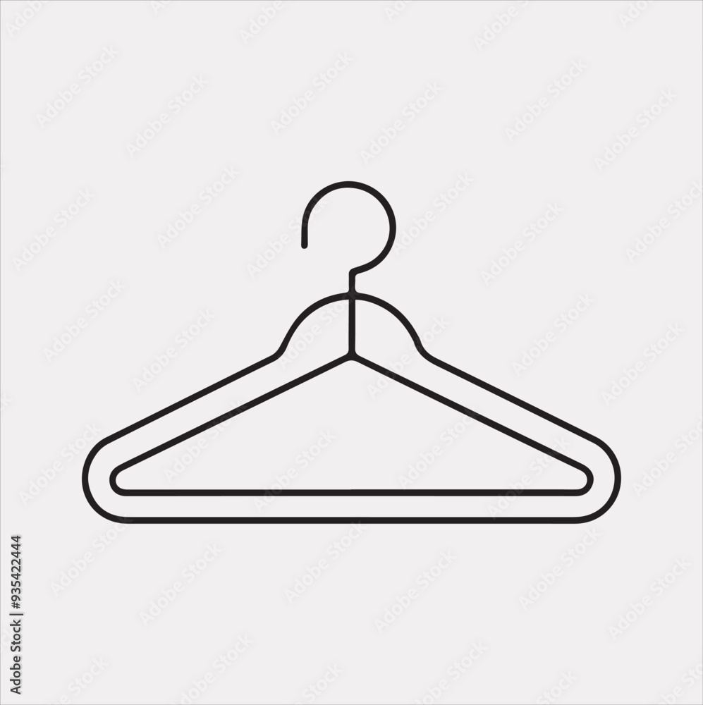 Hanger icon Line clothes hanger symbol Vector silhouette icon on a white background Hanger icon Line clothes hanger symbol Vector silhouette icon on a white background