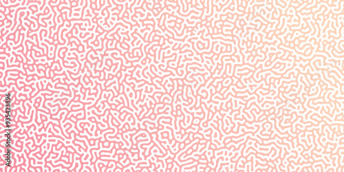 Abstract Reaction-diffusion or Turing pattern natural texture in coral green gradient colour scheme. Linear design with biological shapes. Organic lines in memphis. abstract turing organic wallpaper.	