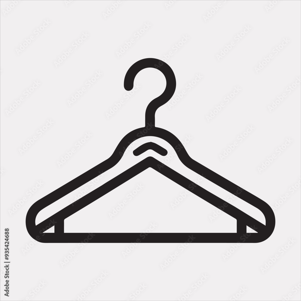 Hanger icon Line clothes hanger symbol Vector silhouette icon on a white background Hanger icon Line clothes hanger symbol Vector silhouette icon on a white background