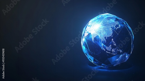 World shape with blue and black background