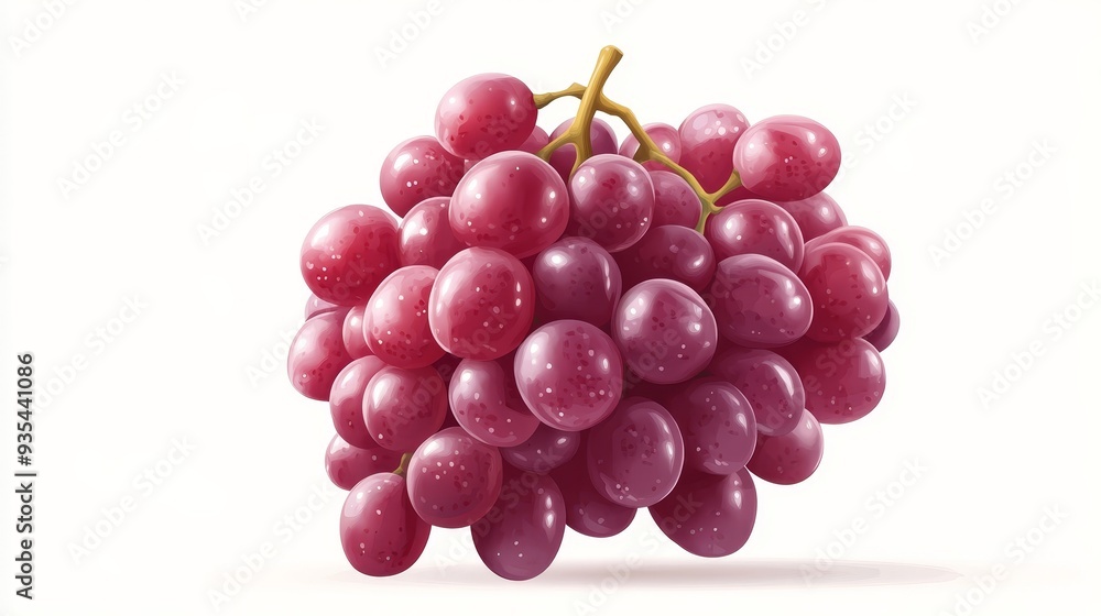Fresh Red Grapes Bunch Isolated on White Background Fresh Red Grapes Bunch Isolated on White Background