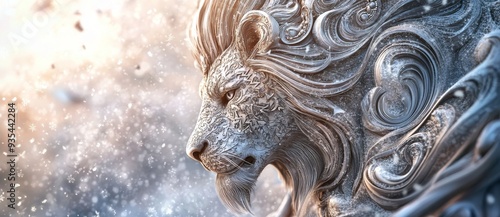An illustration of a fantasy lion head resembling a wildlife creature.
