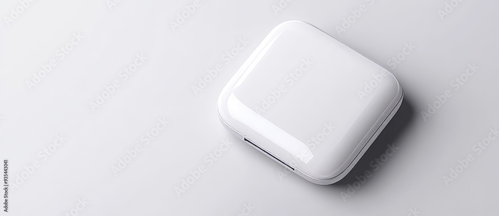 On a white background, realistic white wireless headphones are isolated. On a white background, realistic white wireless headphones are isolated.
