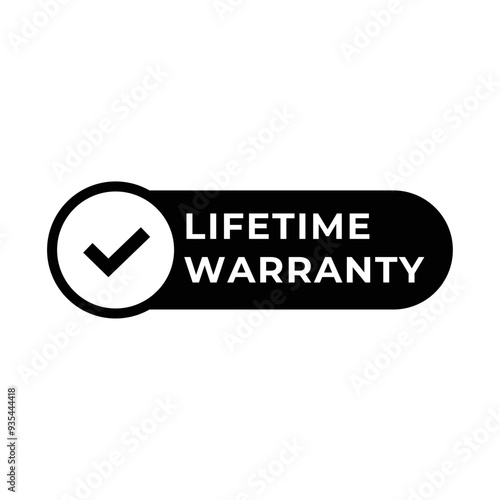 Set of Lifetime Warranty Stamp, Imprint, Seal Template in flat color. Vector Stock Illustration