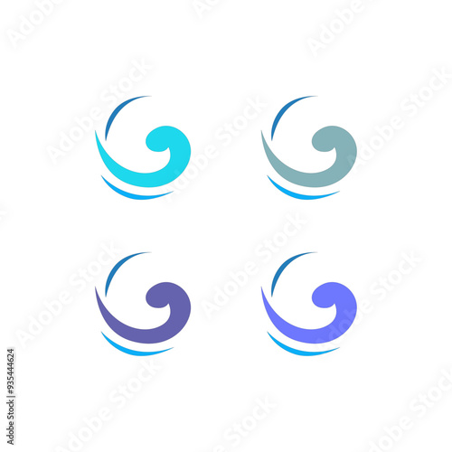 WATER OCEAN WAVE SIGN SYMBOL LOGO ISOLATED ON WHITE VECTOR