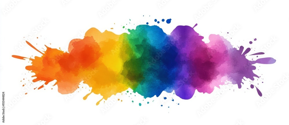 On a white background, there is an explosion of a rainbow. On a white background, there is an explosion of a rainbow.