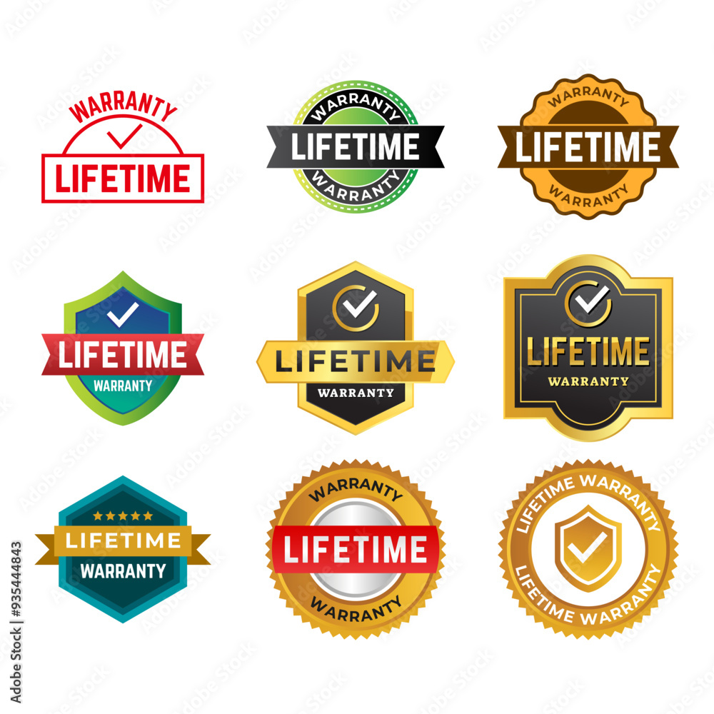 Set of Lifetime Warranty Stamp, Imprint, Seal Template. Vector Stock Illustration Set of Lifetime Warranty Stamp, Imprint, Seal Template. Vector Stock Illustration