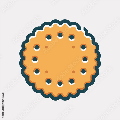 Health cracker biscuit Vector silhouette illustration icon on a white background