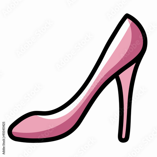 Women Shoe Hand Drawn Doodle Icon on a isolated white background (4)