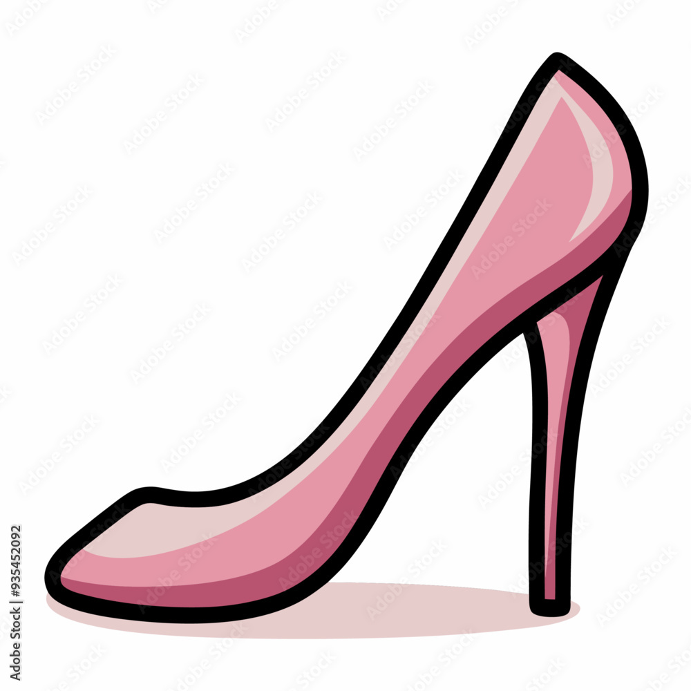 Obraz premium Women Shoe Hand Drawn Doodle Icon on a isolated white background (8)