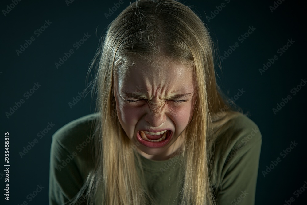 Conflict and discord within a family are symbolized by a crying young child. Conflict and discord within a family are symbolized by a crying young child.