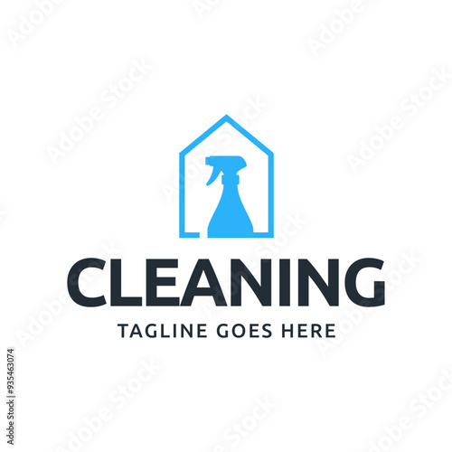 Set of Home Cleaning Services Logo Design Vector. Clean spray logo design.