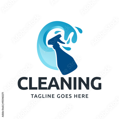 Set of Home Cleaning Services Logo Design Vector. Clean spray logo design.