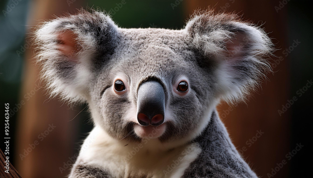 Fototapeta premium a Koala, Emphasizing Its Gentle Expression and Fur Texture