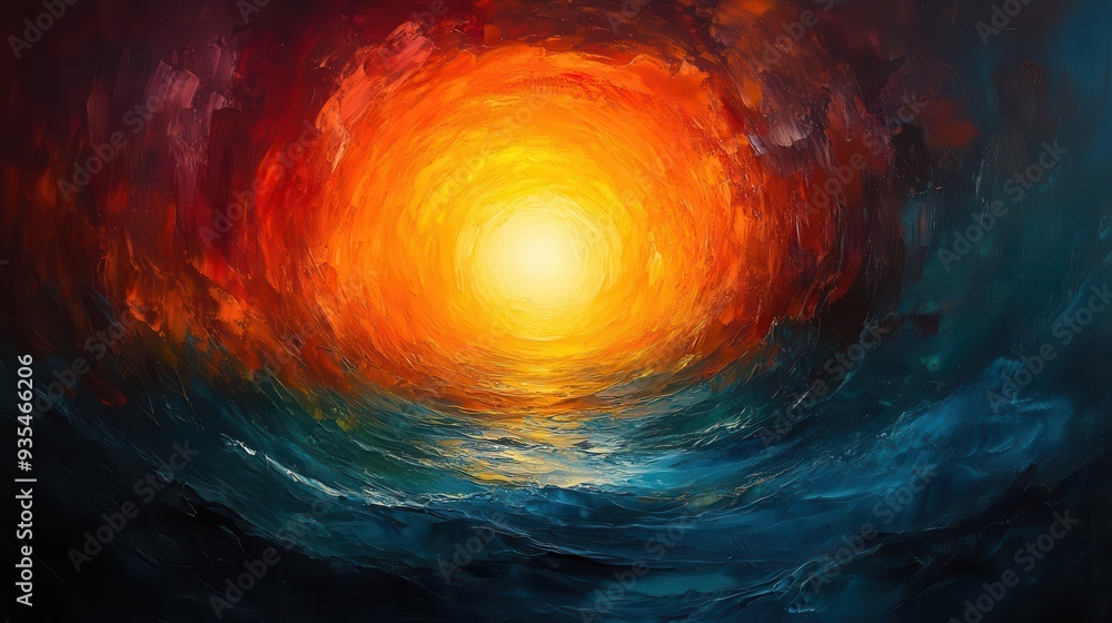 vivid abstract painting depicting empty tomb swirling brushstrokes in celestial hues radiant light emanates from within symbolizing resurrection and hope vivid abstract painting depicting empty tomb swirling brushstrokes in celestial hues radiant light emanates from within symbolizing resurrection and hope