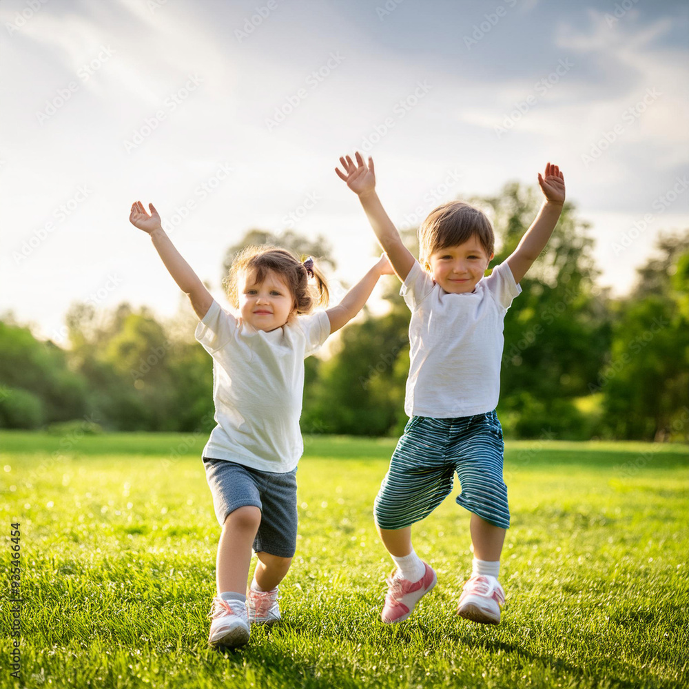 Obraz premium Close-Up of Children Playing Outdoors