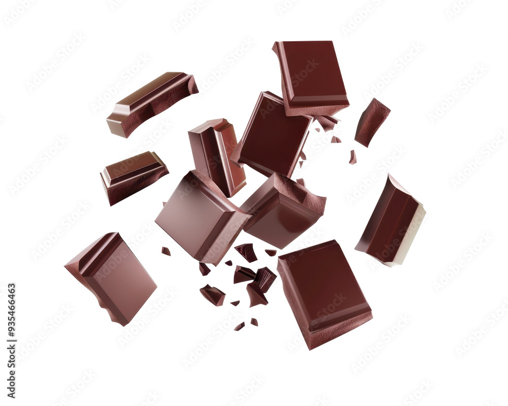 A collection of chocolate pieces scattered, showcasing their rich texture and color. A collection of chocolate pieces scattered, showcasing their rich texture and color.