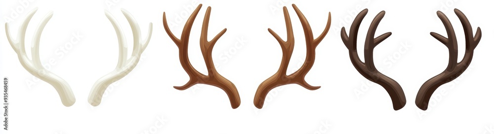 A white background gives the modern icons of deer horns a striking look A white background gives the modern icons of deer horns a striking look